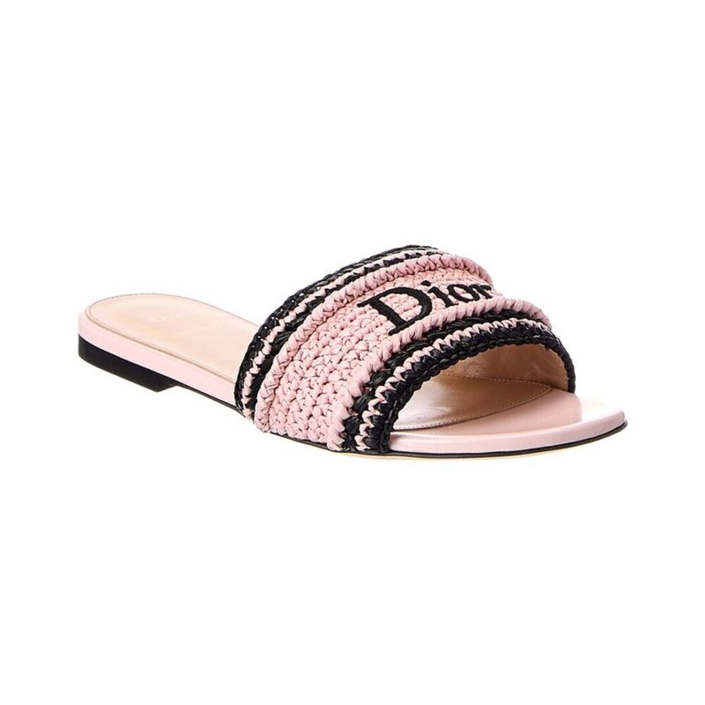 Dior Woven Raffia Sandal, Pink